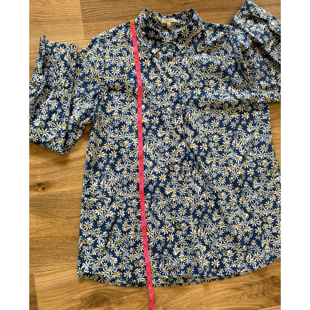 Tyler Boe Daisy Print Long Sleeve Popover Top - size Large - OC - Picture 9 of 9